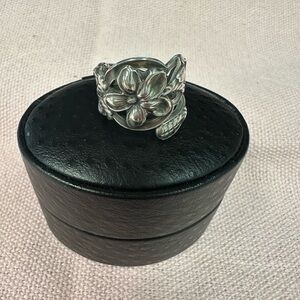 Floral Silver Spoon Ring
